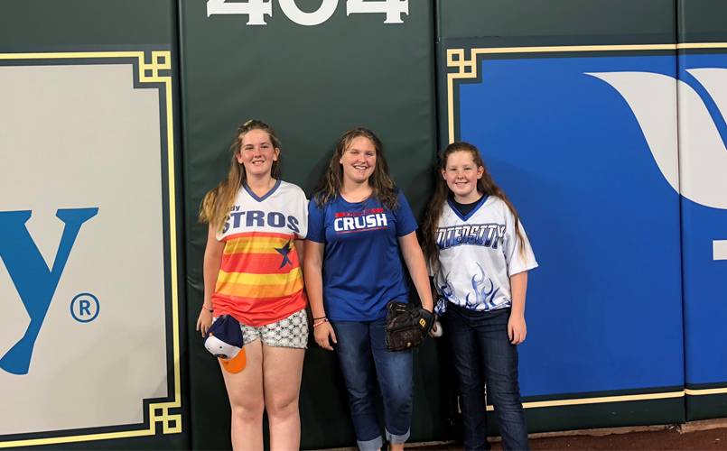 On the field at Minute Maid Park for the Future Astros Day Parade